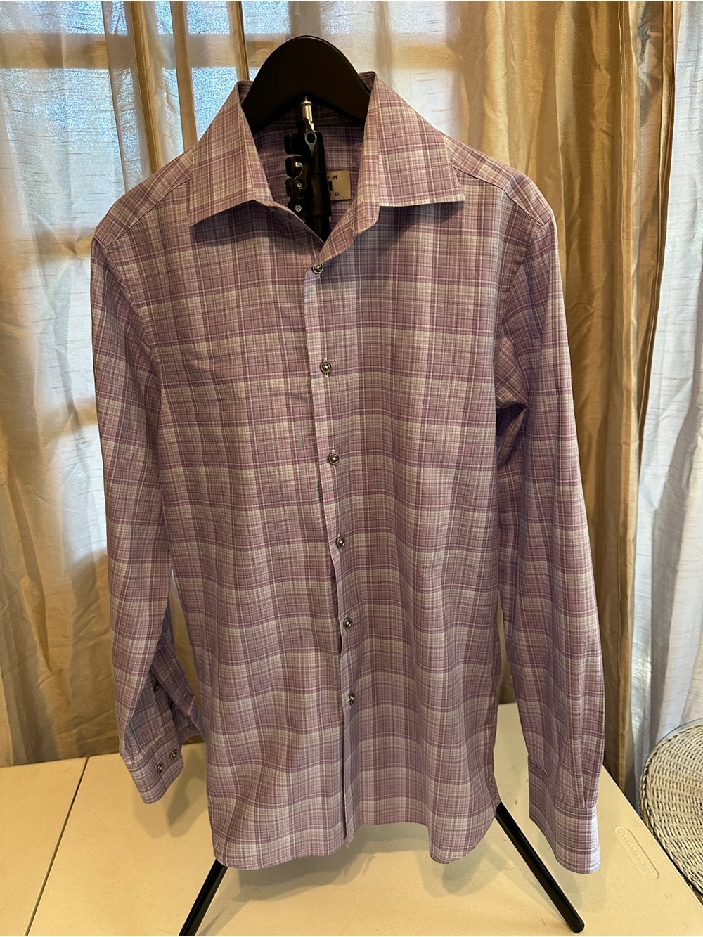 Joseph Abboud Lavender Plaid Dress Shirt